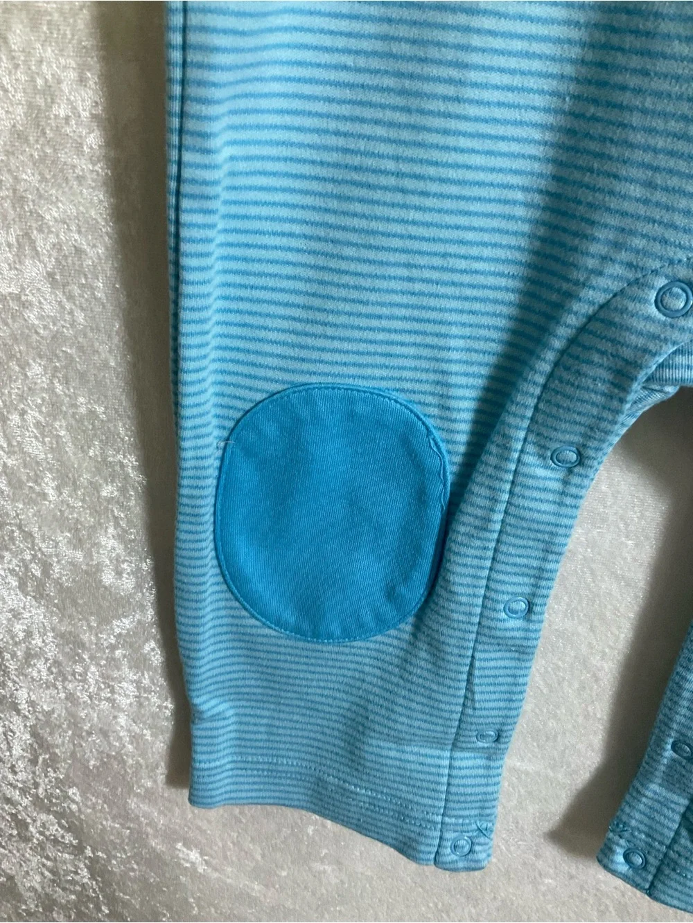 Gymboree Teal & Light Blue Bunny Applique One-Piece Footie